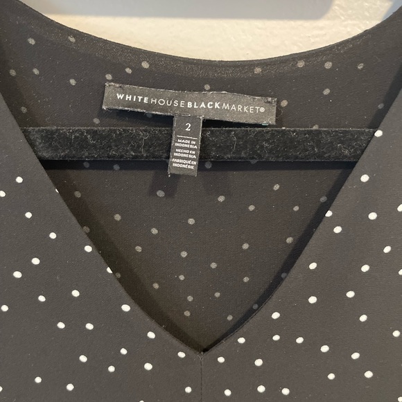 White House Black Market Polka Dot 3/4 Sleeve Blouse - Picture 2 of 2
